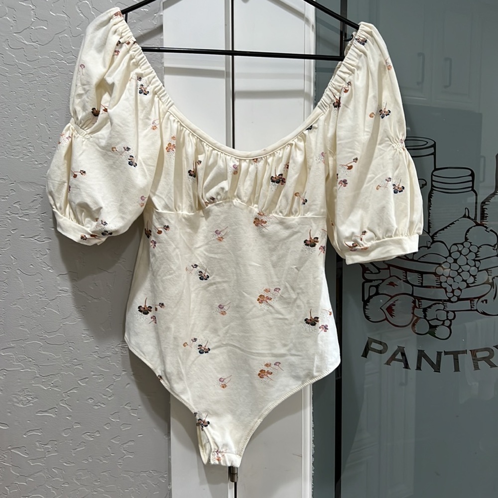 Free People Play Date bodice style bodysuit in ivory - Picture 7 of 12